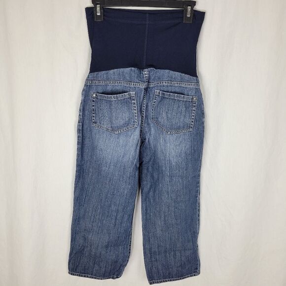 Liz Lange Maternity for Target Blue Denim‎ Full Belly Panel Capris - Picture 5 of 8